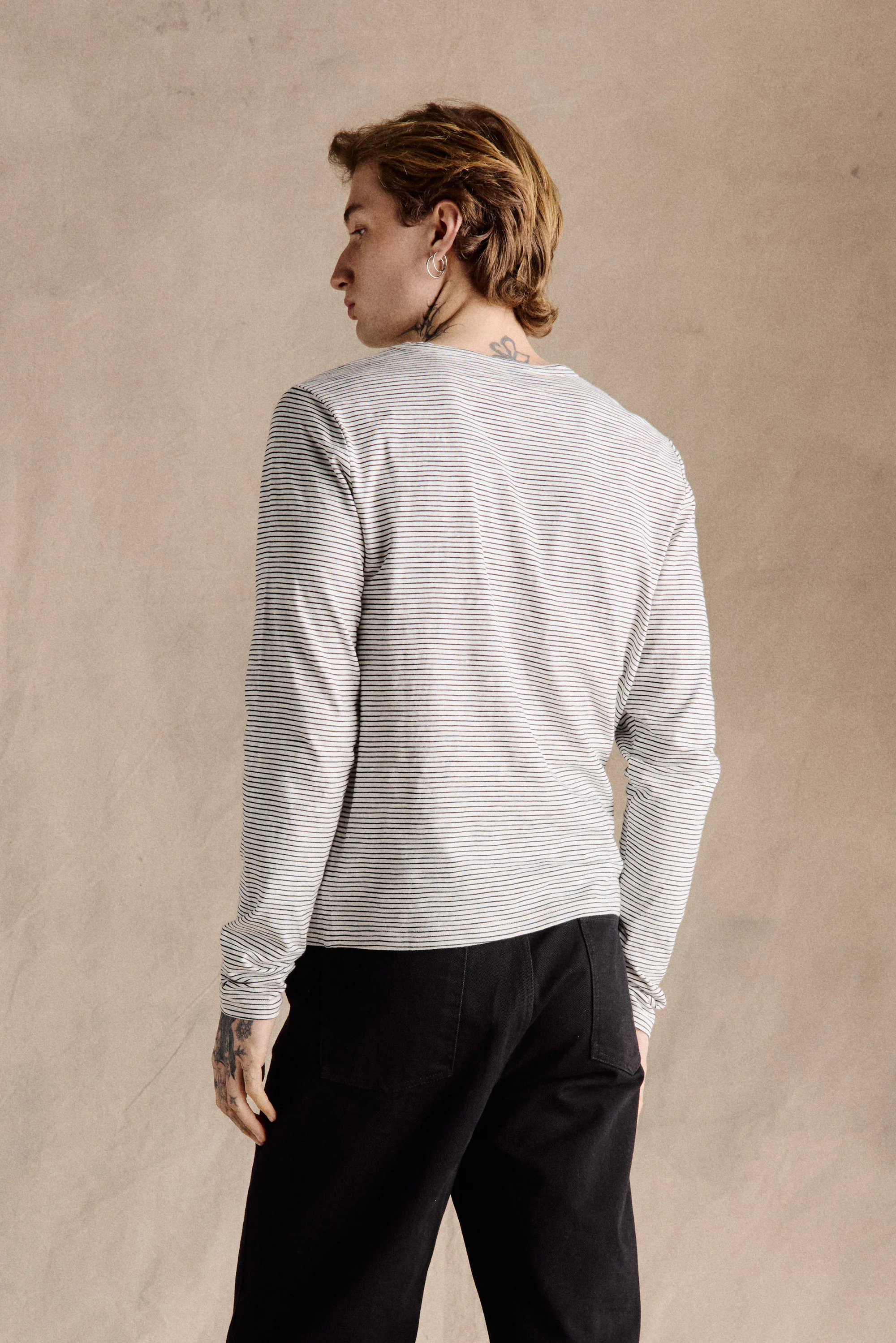 Breton Striped Shirt | Black - Image 3