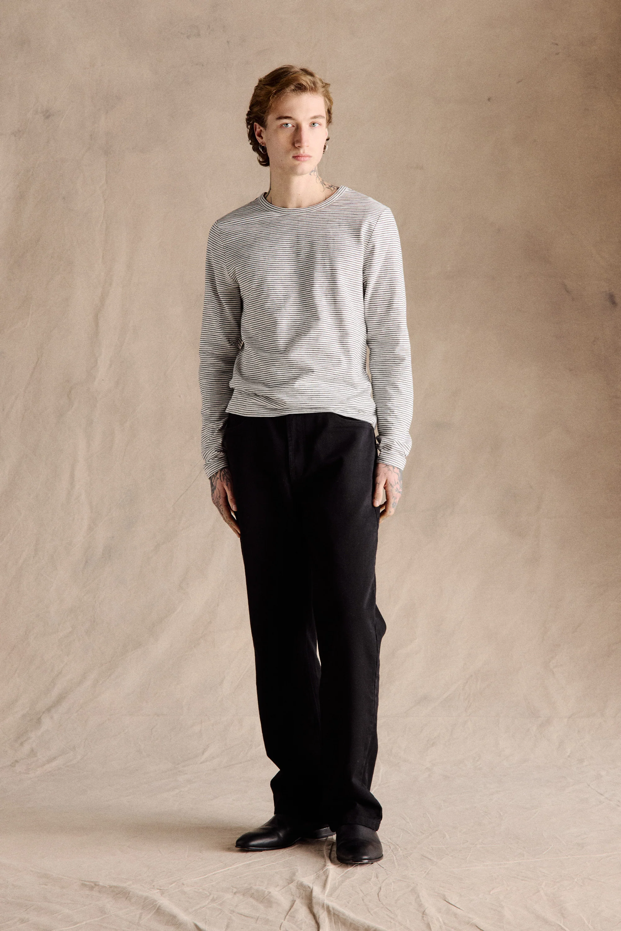 Breton Striped Shirt | Black - Image 4