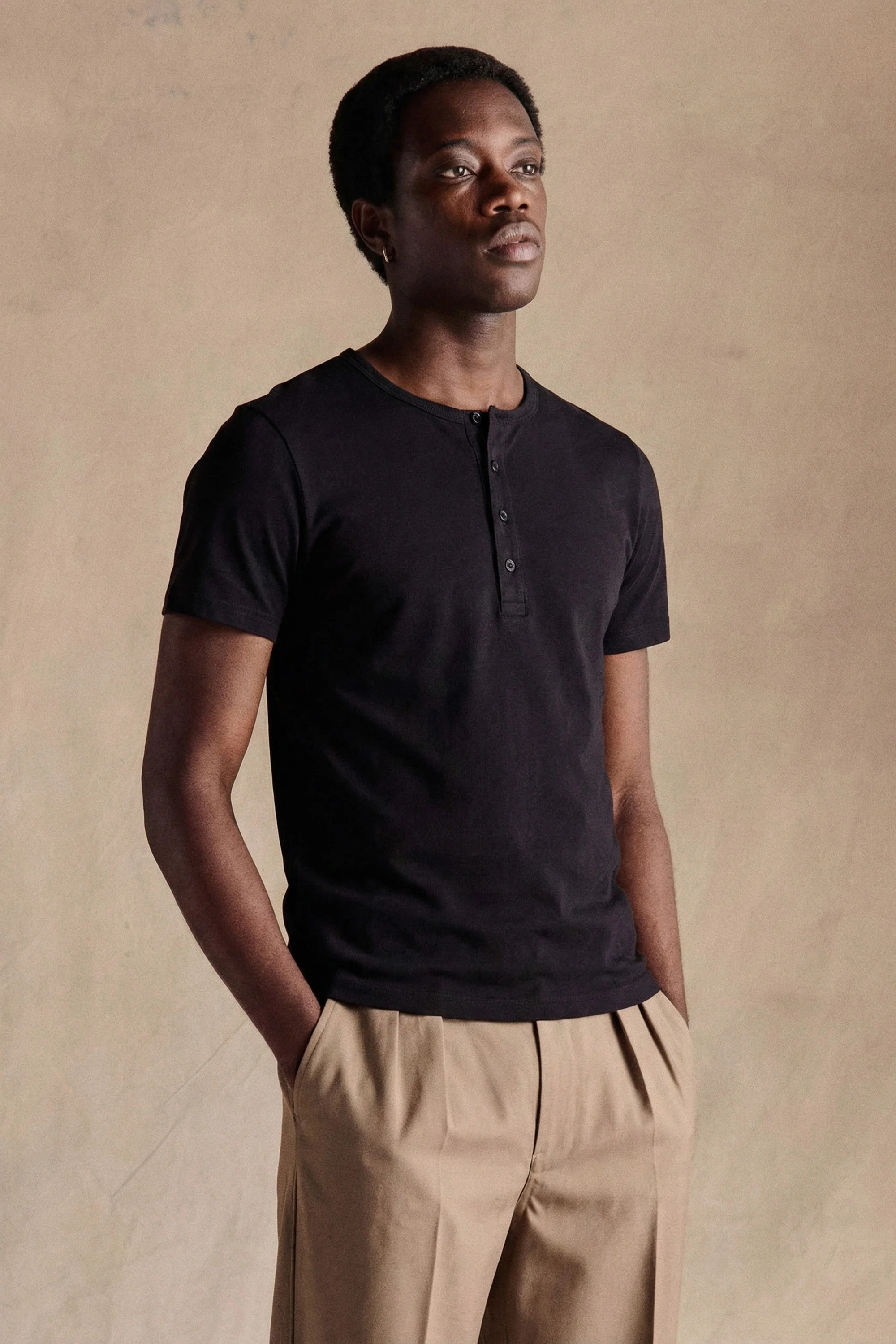 Henley Short Sleeve | Black - Image 2