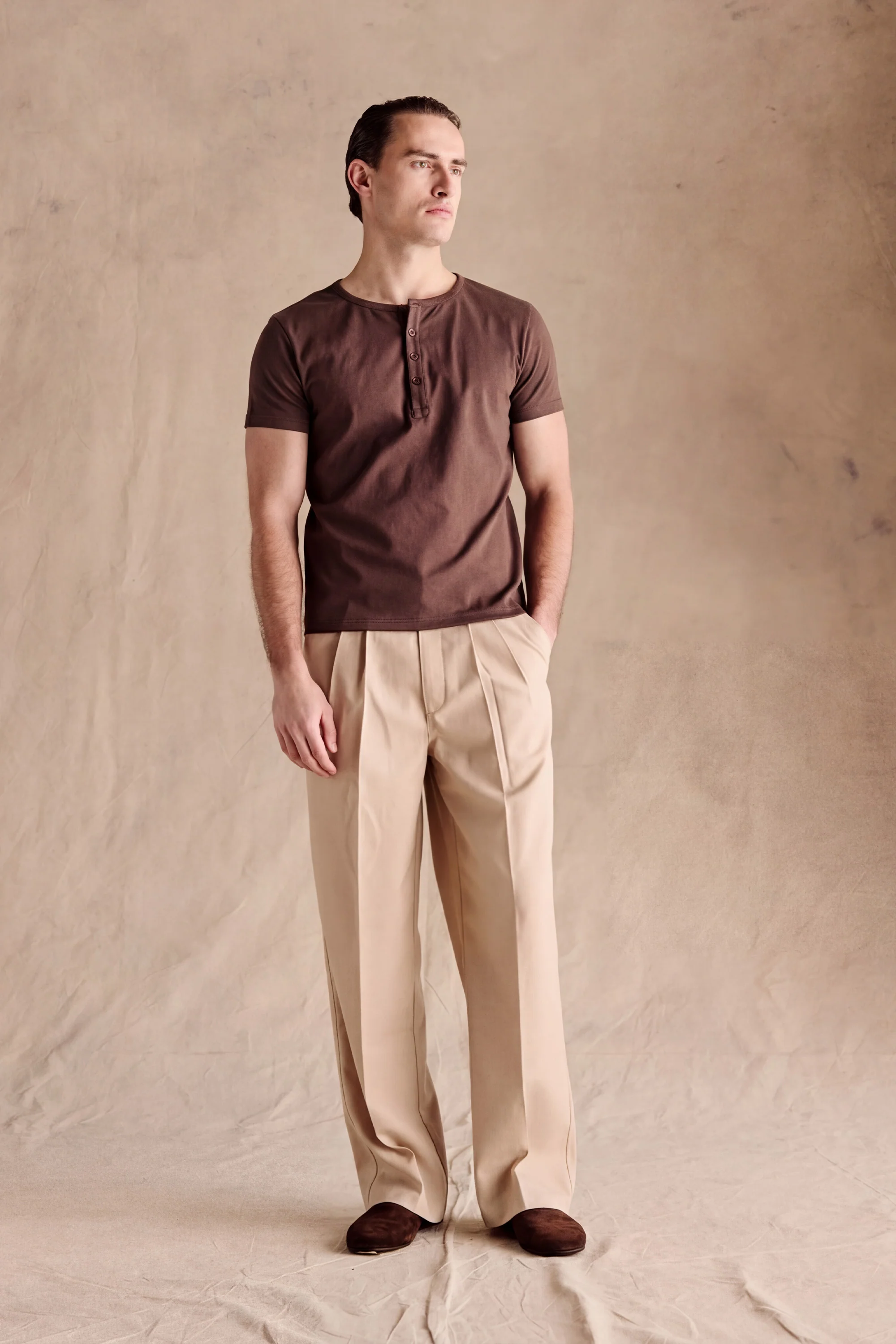 Henley Short Sleeve | Dark Brown - Image 4