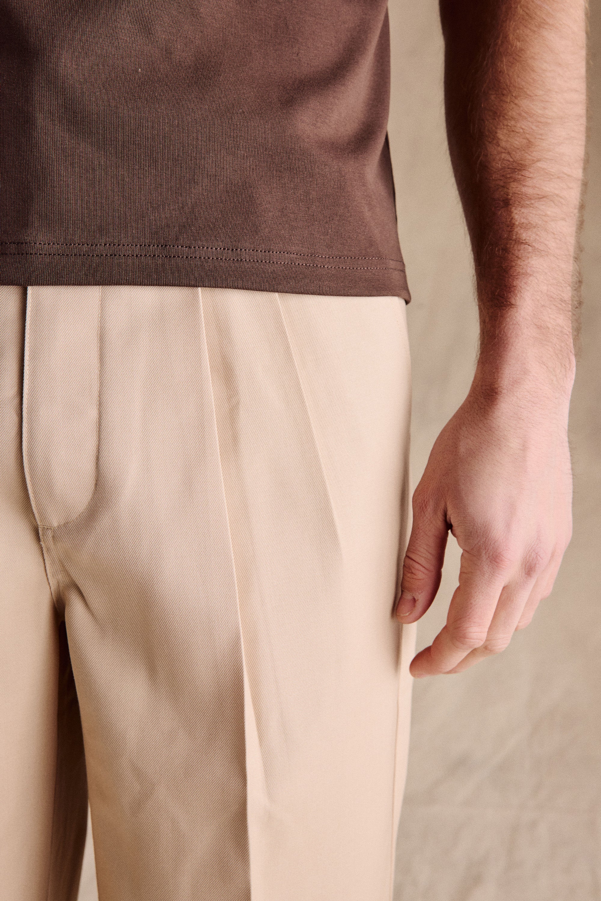 Manhattan Pleated Trousers | Beige - Image 5