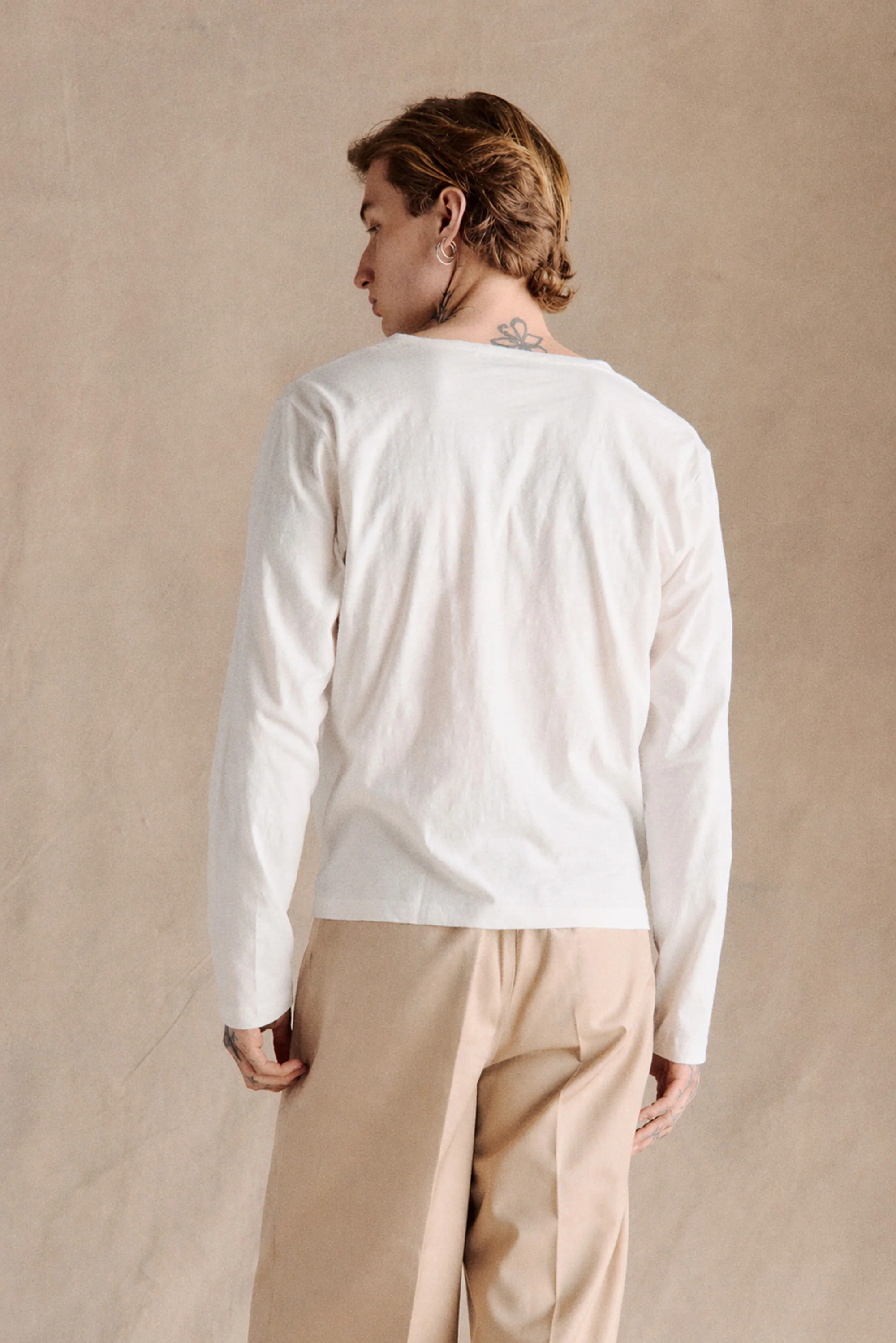 Riviera Slub Henley | White - Image 3