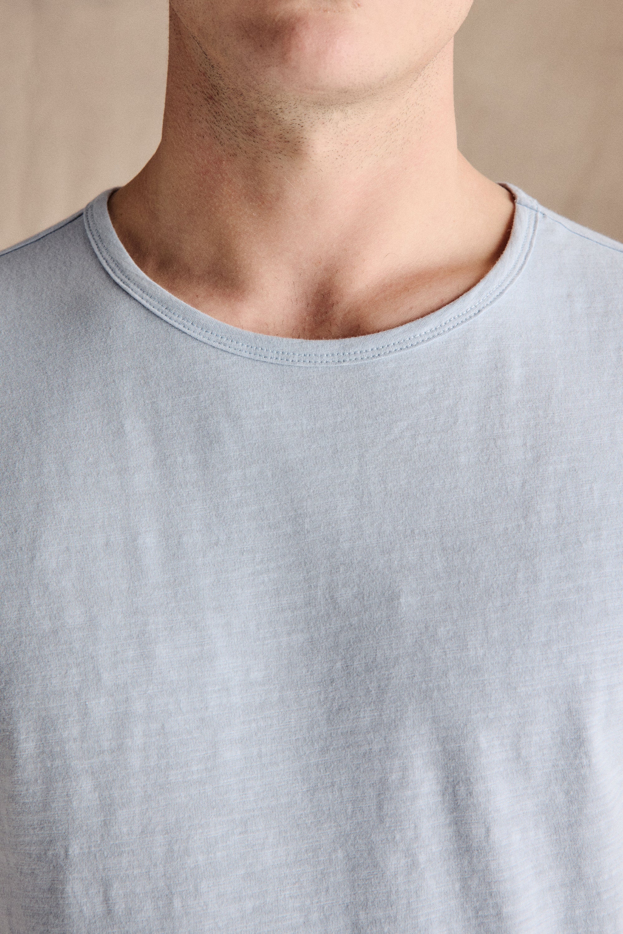 Steve Slub Cotton Tee | Light Blue - Image 5