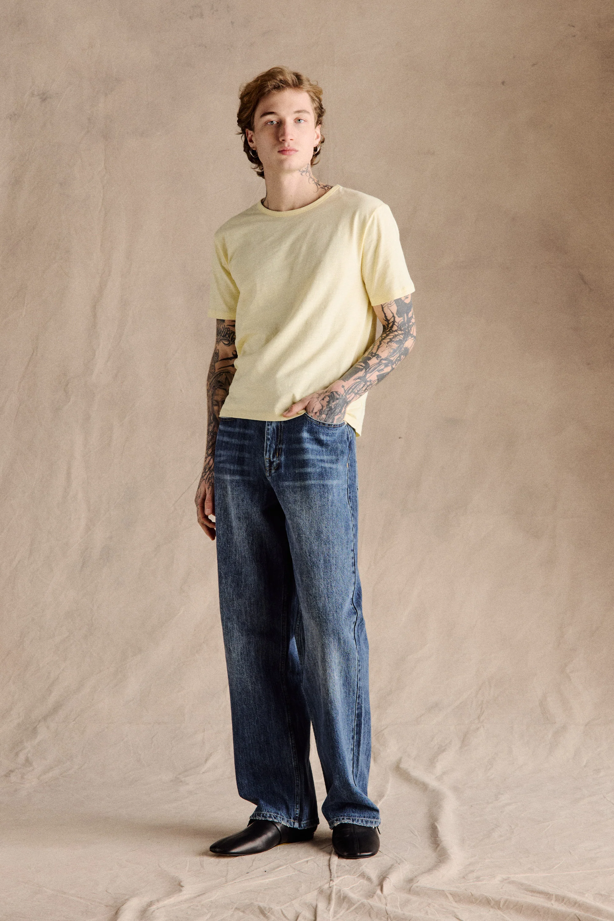 Steve Slub Cotton Tee | Yellow - Image 4