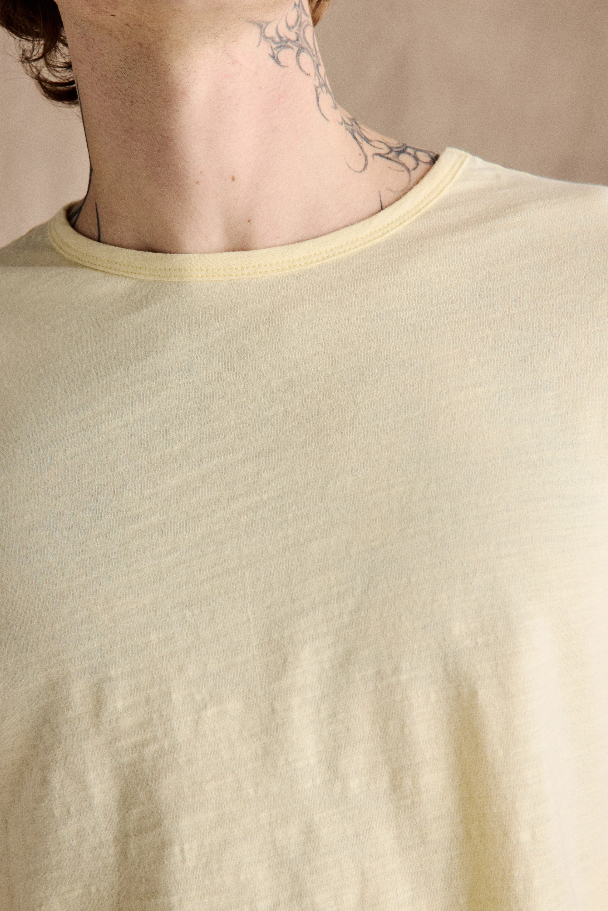 Steve Slub Cotton Tee | Yellow - Image 5